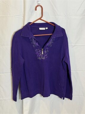 Studio Works Deep Purple Half-Zip Pullover